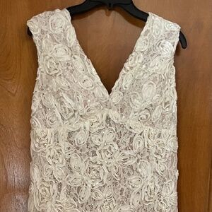 Marina Size 16 White/Gold Long Dress